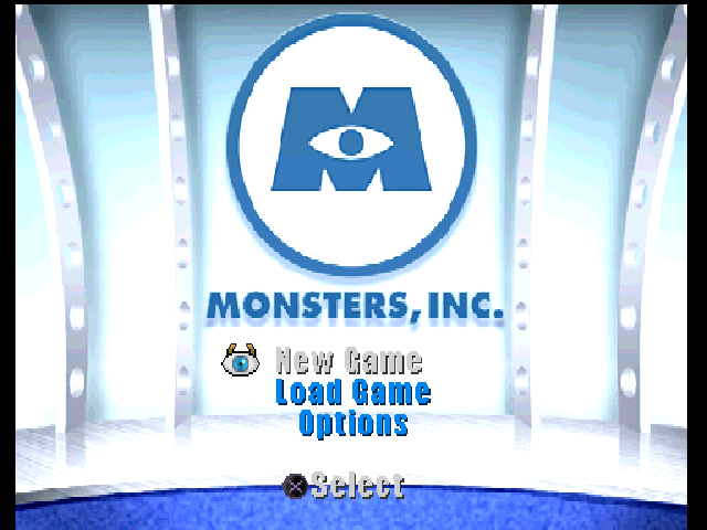 Monsters Inc title screen for Playstation